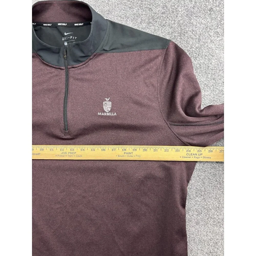 Nike Golf Dri-FIT Pullover Mens‎ XL Red 1/4 Zip Marbella Long Sleeve Shirt